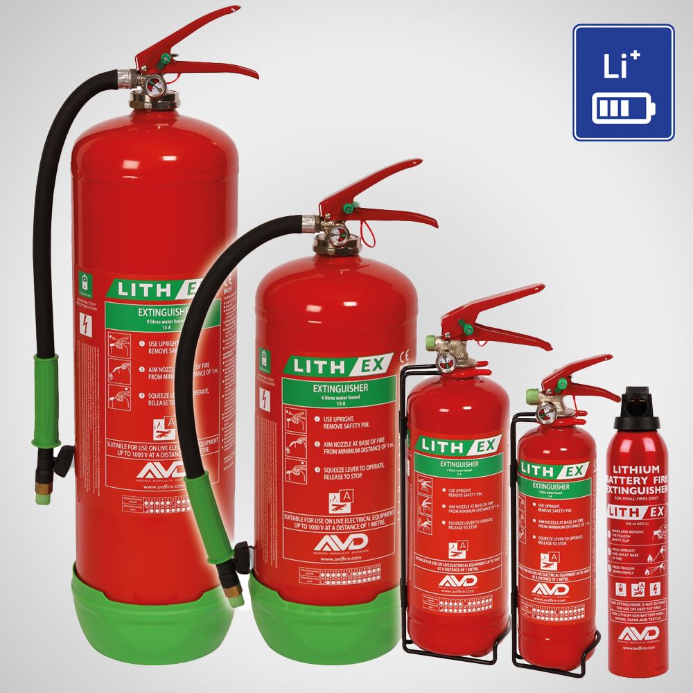 Lithium-Ion Battery Extinguisher for EVs, Scooters and Electric Scooters - LITH EX 